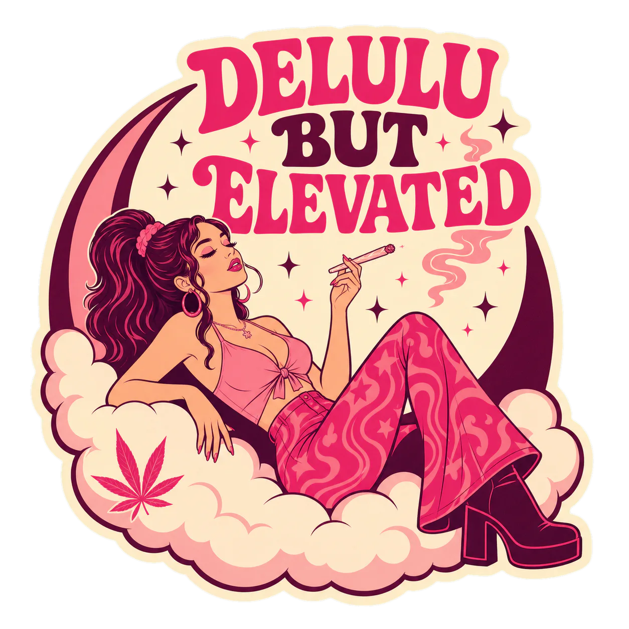 Delulu But Elevated — Loud Flower Club cannabis artwork