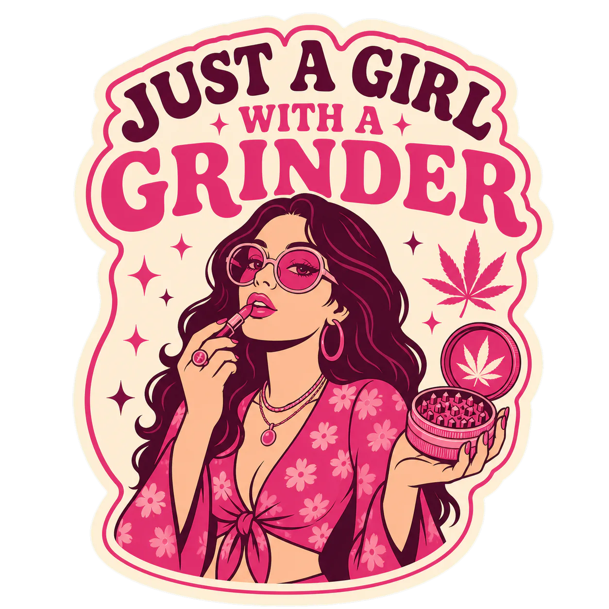 Just a Girl With a Grinder — Loud Flower Club cannabis artwork