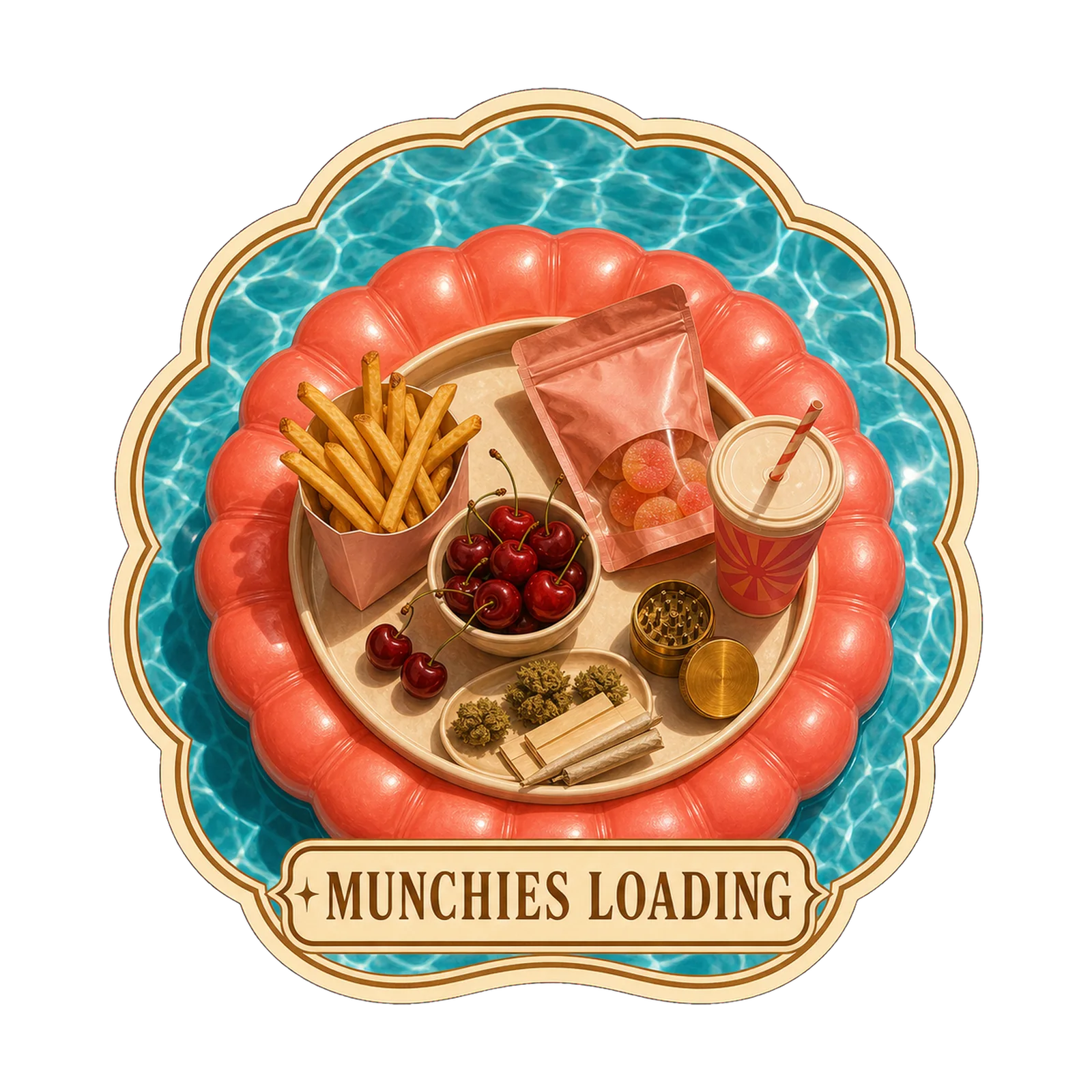 Munchies Loading — Poolside Haze Club cannabis artwork