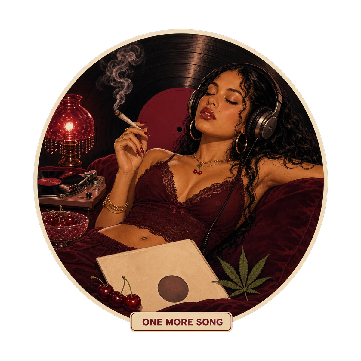 One More Song — Cherry Haze Club cannabis artwork