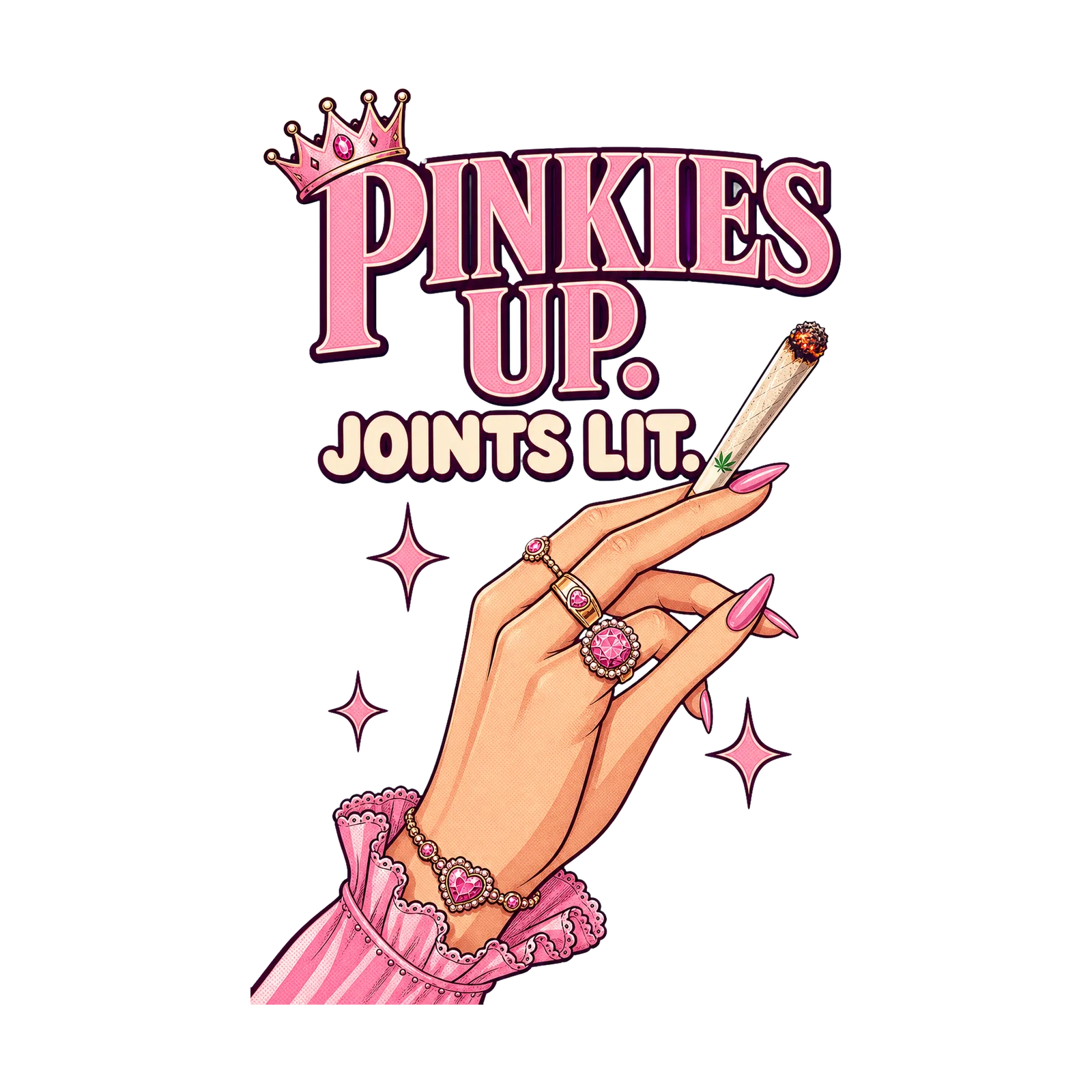 Pinkies Up. Joints Lit. — The Blunt Type cannabis artwork