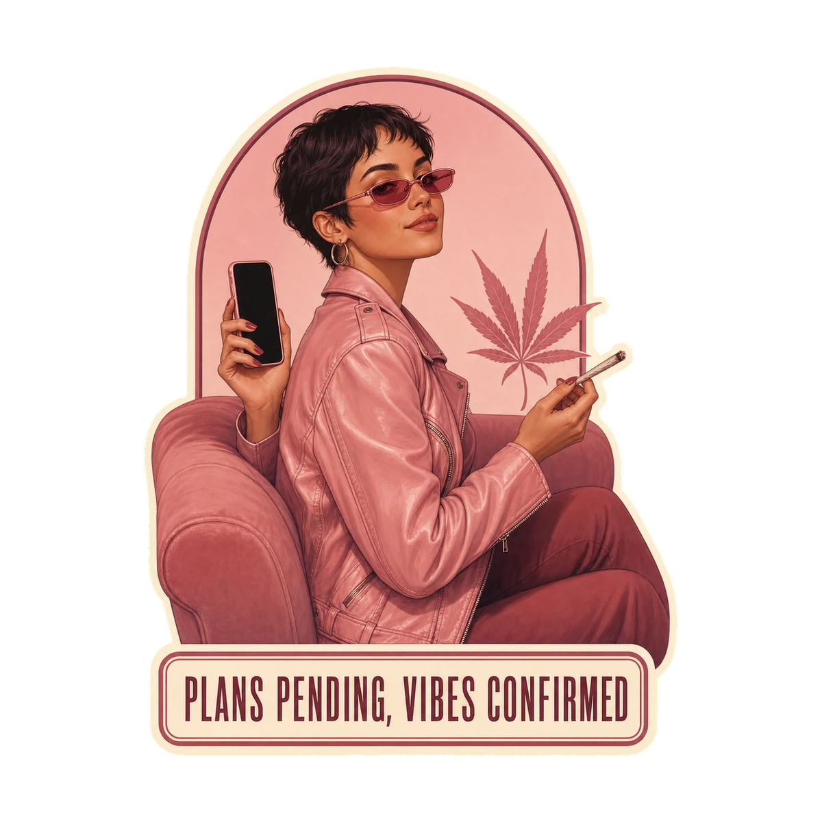 Plans Pending, Vibes Confirmed — Soft Haze Society cannabis artwork