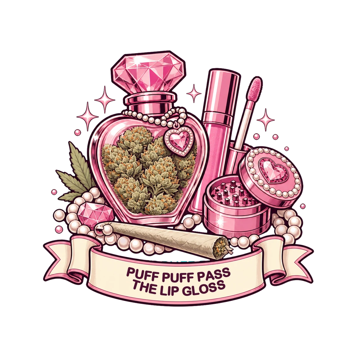 Puff Puff Pass the Lip Gloss — The Sesh Kit cannabis artwork